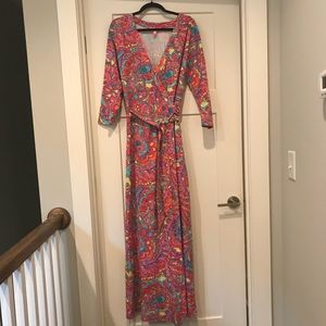 Lilly Pulitzer Maxi Wrap Dress Sz L